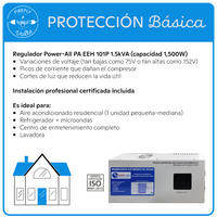 Protección Básica para 1 Aire Acondicionado | Regulador 110V 1.5kVA | Instalación Incluida