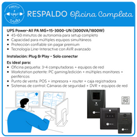 Respaldo 3000VA para Oficina Completa | UPS Line-Interactive | Máxima Autonomía Económica