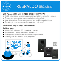 Respaldo Básico 1000VA para Home Office | UPS Line-Interactive | Protección Económica