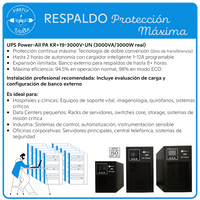 Respaldo de Energía 3000W | UPS Doble Conversión | Máxima Protección para Hospitales y Data Centers