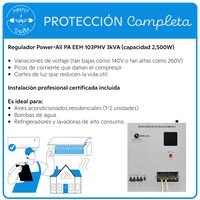 Protección Completa para 1-2 Aires Acondicionados | Regulador 220V 3kVA | Instalación Incluida