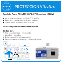 Protección para 1-2 Electrodomésticos | Regulador 110V 2.5kVA | Instalación Incluida