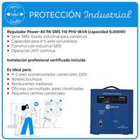 Protección para 4-5 Aires 220V | Regulador SMS 9kVA Industrial | Instalación Incluida